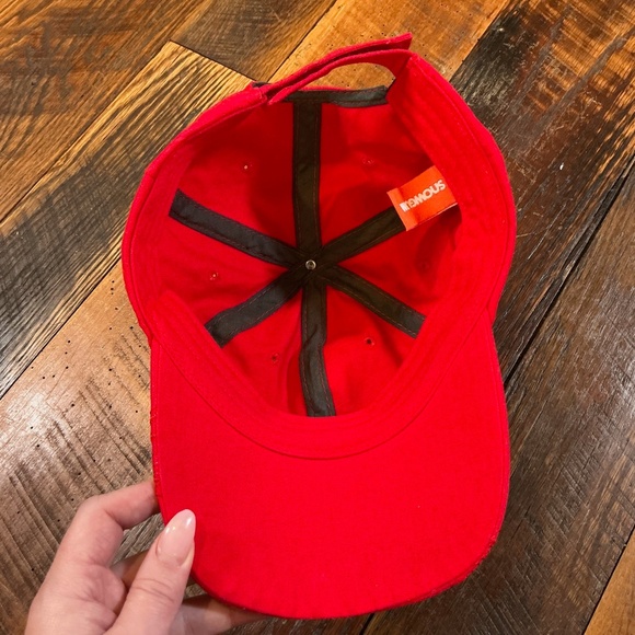 Snowgum Red Cotton Baseball Cap Adjustable Strapback Hat - Picture 9 of 10
